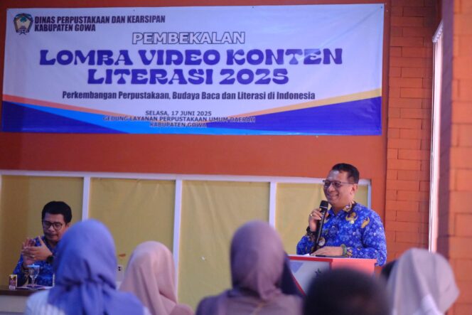 
					Dinas PerpKersip Gowa Gelar Pembekalan Lomba Video Literasi, Sekda Gowa : Medium Efektif Sebarkan Nilai literasi