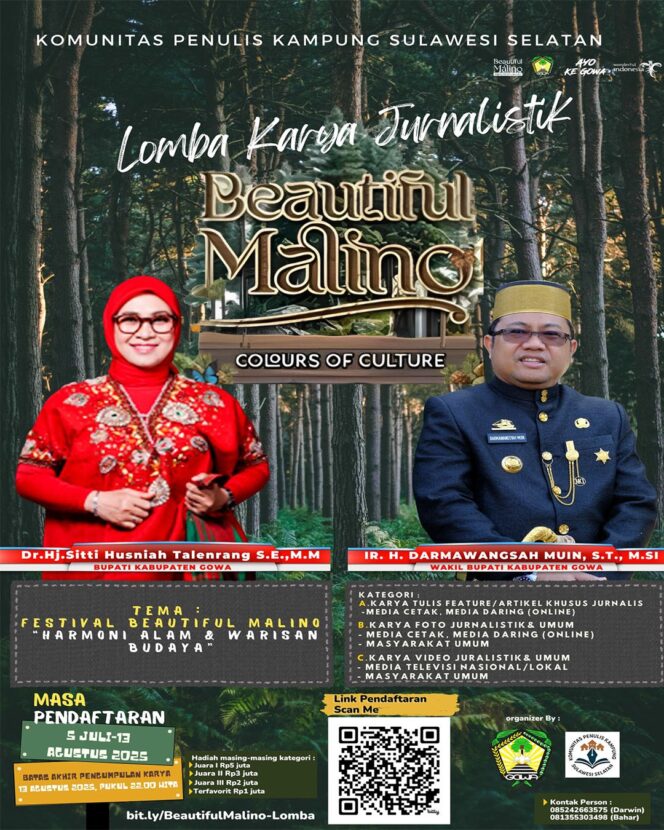 
					Angkat Harmoni Alam dan Budaya, Beautiful Malino 2025 Gelar Lomba Jurnalistik Gratis, Hadiah Jutaan Rupiah Menanti